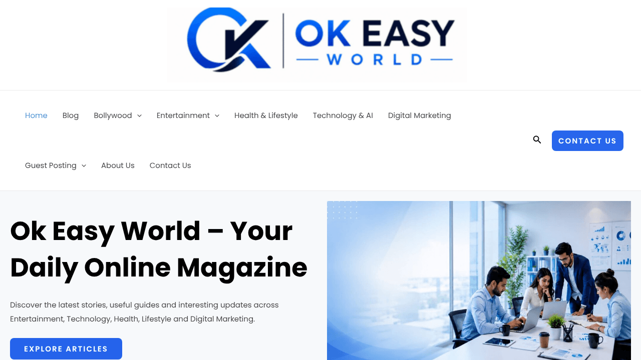 Ok Easy World website screenshot