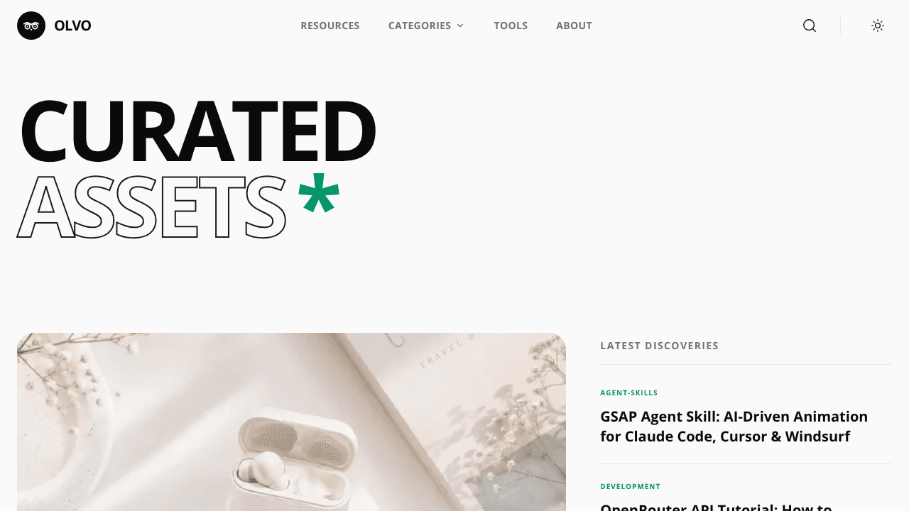 Olvo Hub website screenshot