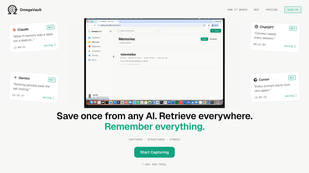 OmegaVault website screenshot