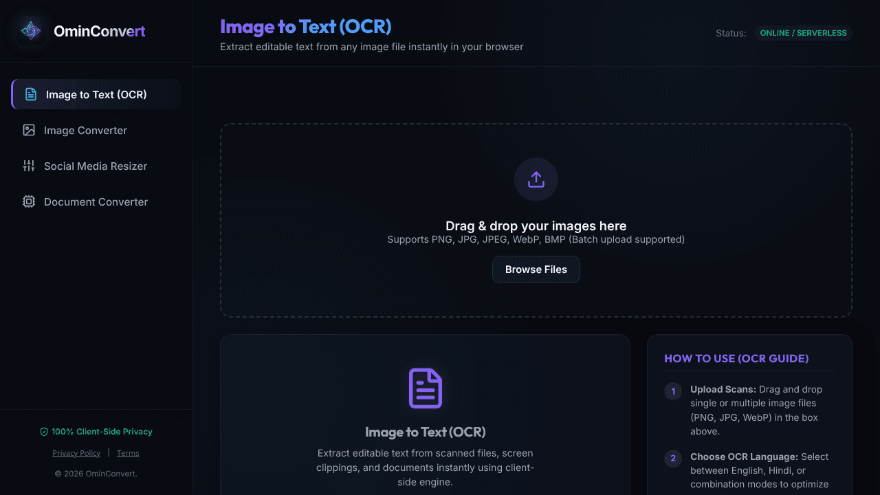 OminConvert website screenshot