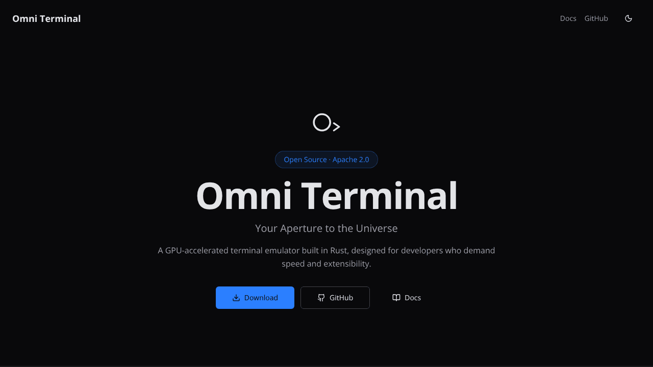Omni Terminal website screenshot
