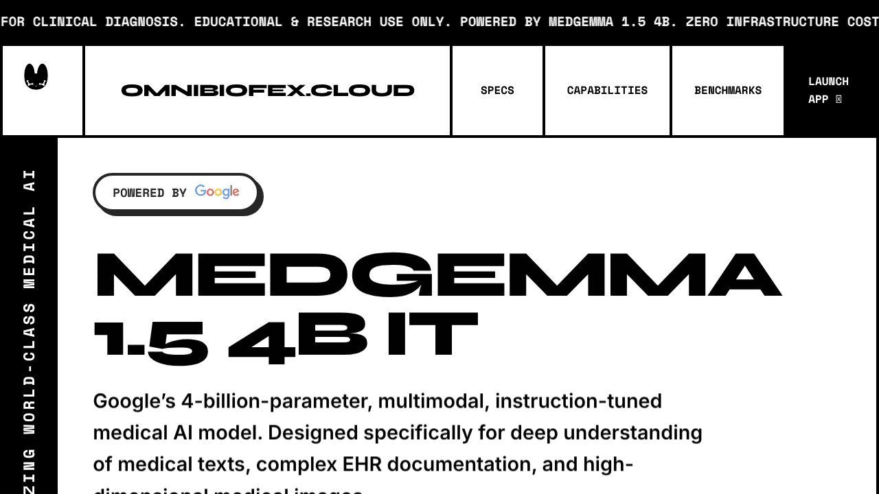 OmniBioFex.Cloud website screenshot