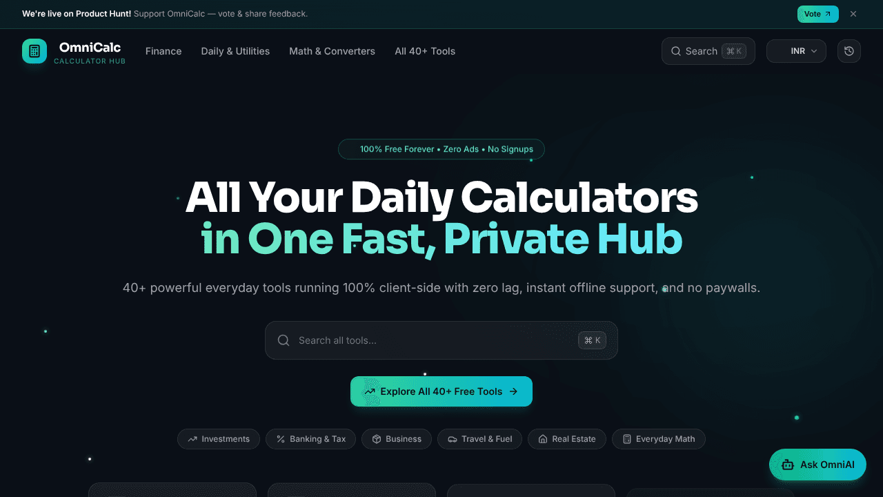 OmniCalc website screenshot
