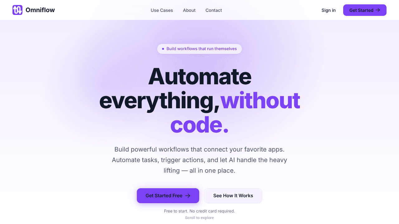 Omniflow website screenshot