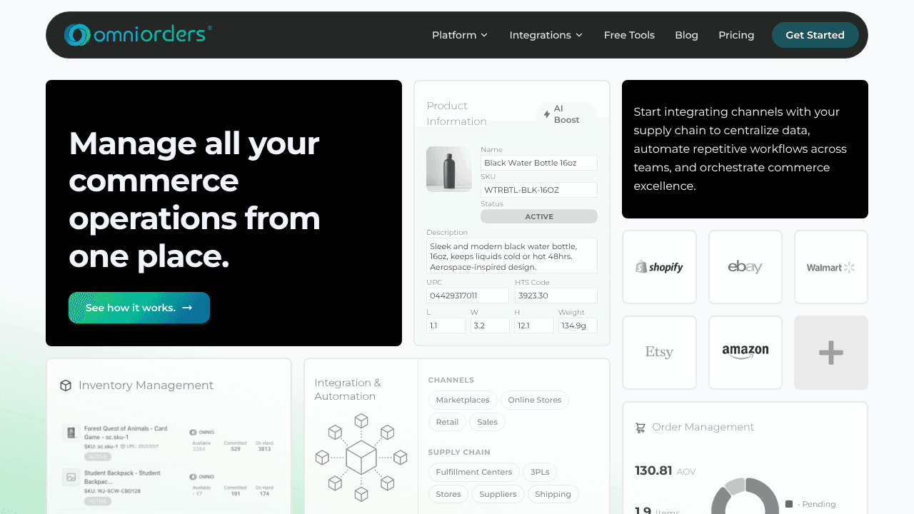 OmniOrders website screenshot