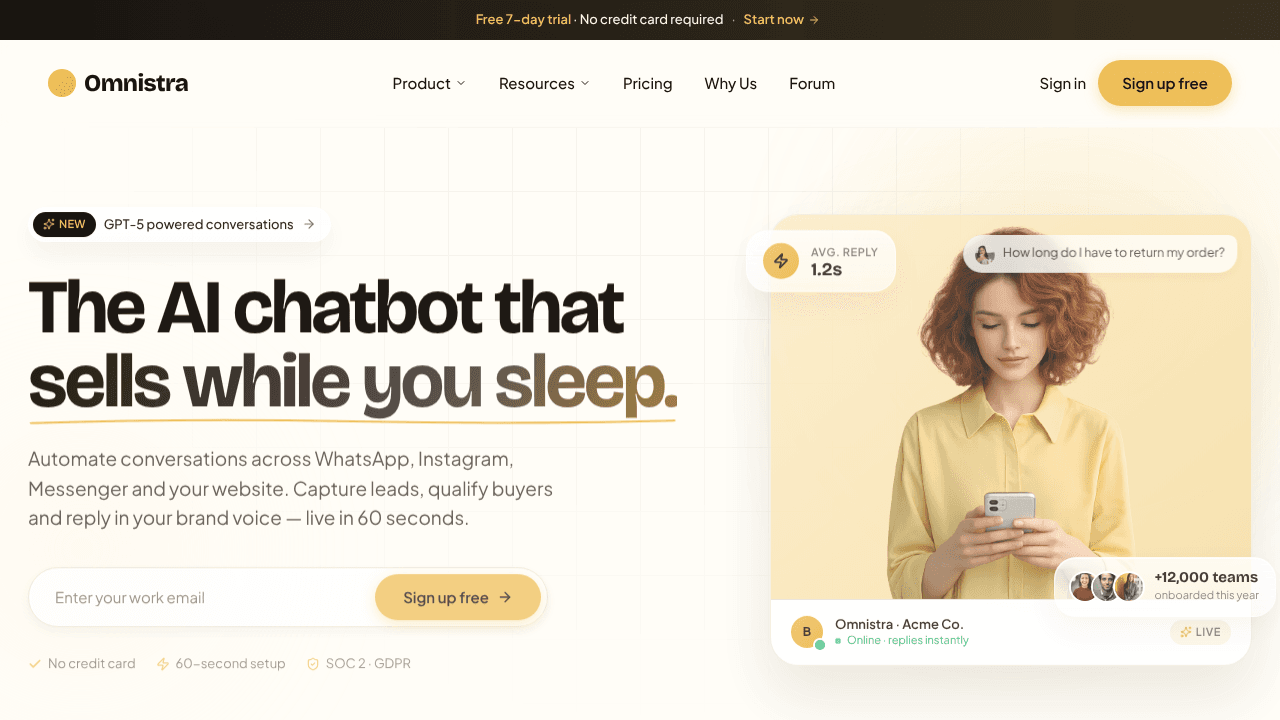 Omnistra Ai website screenshot