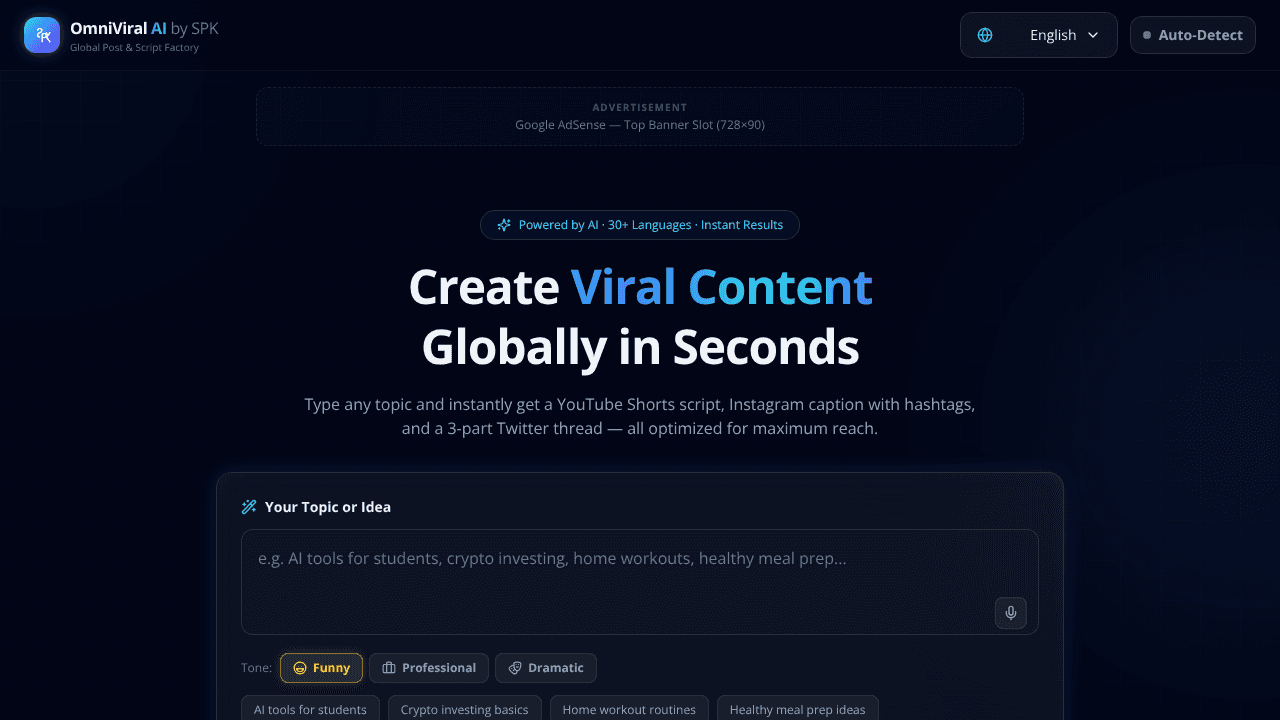 OmniViral AI by SPK website screenshot
