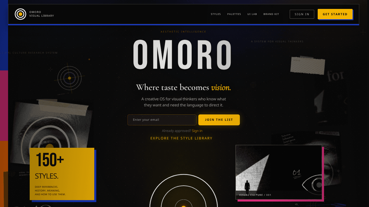 Omoro website screenshot