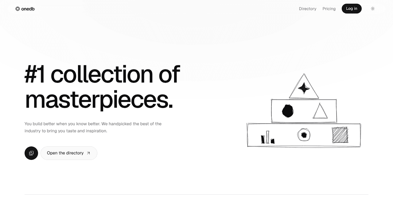 onedb website screenshot