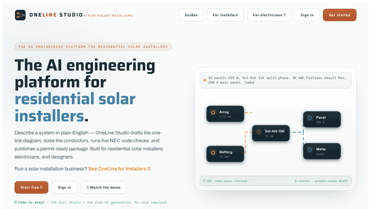 OneLine Studio website screenshot