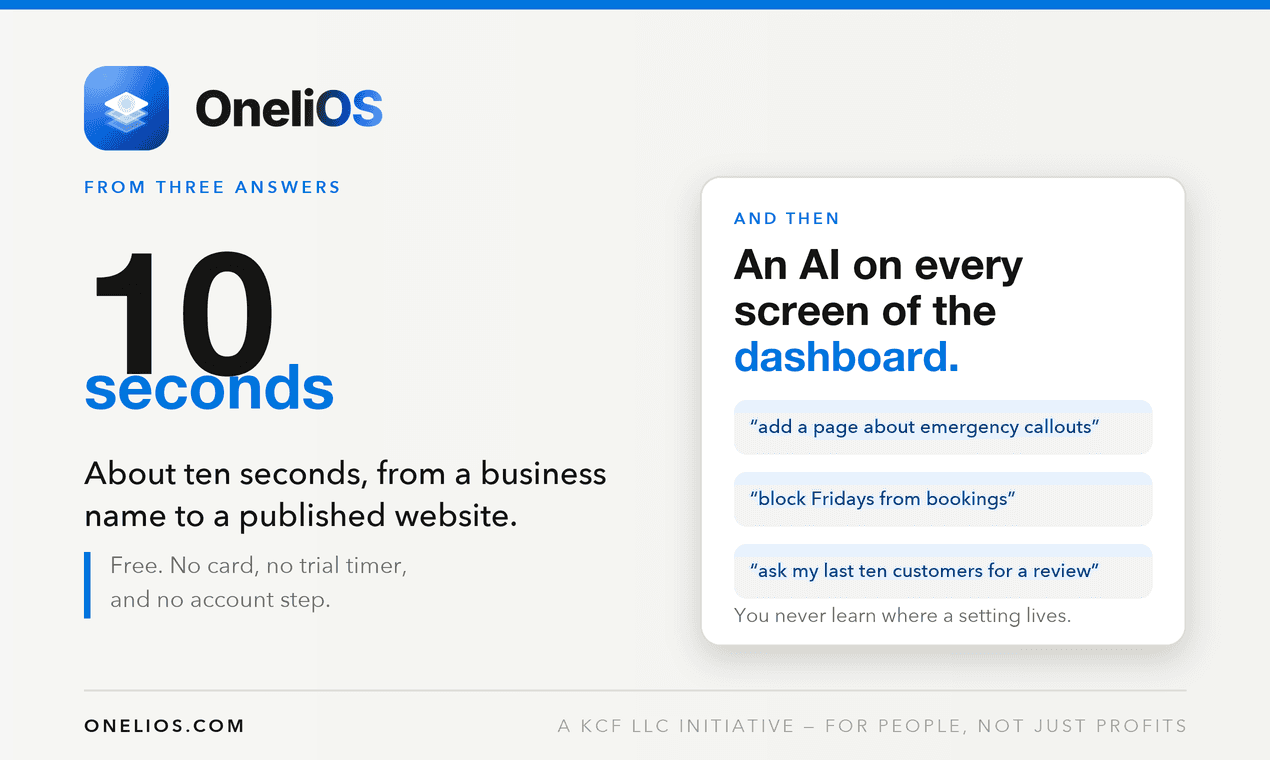 OneliOS website screenshot
