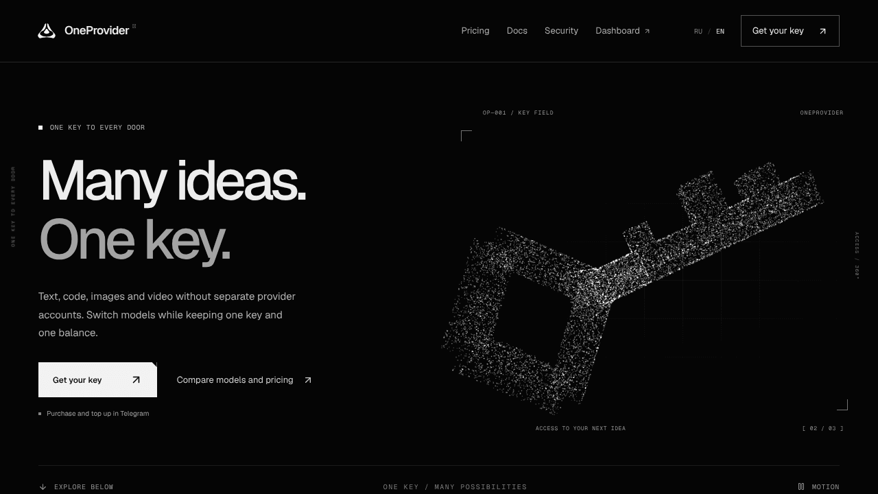 OneProvider website screenshot
