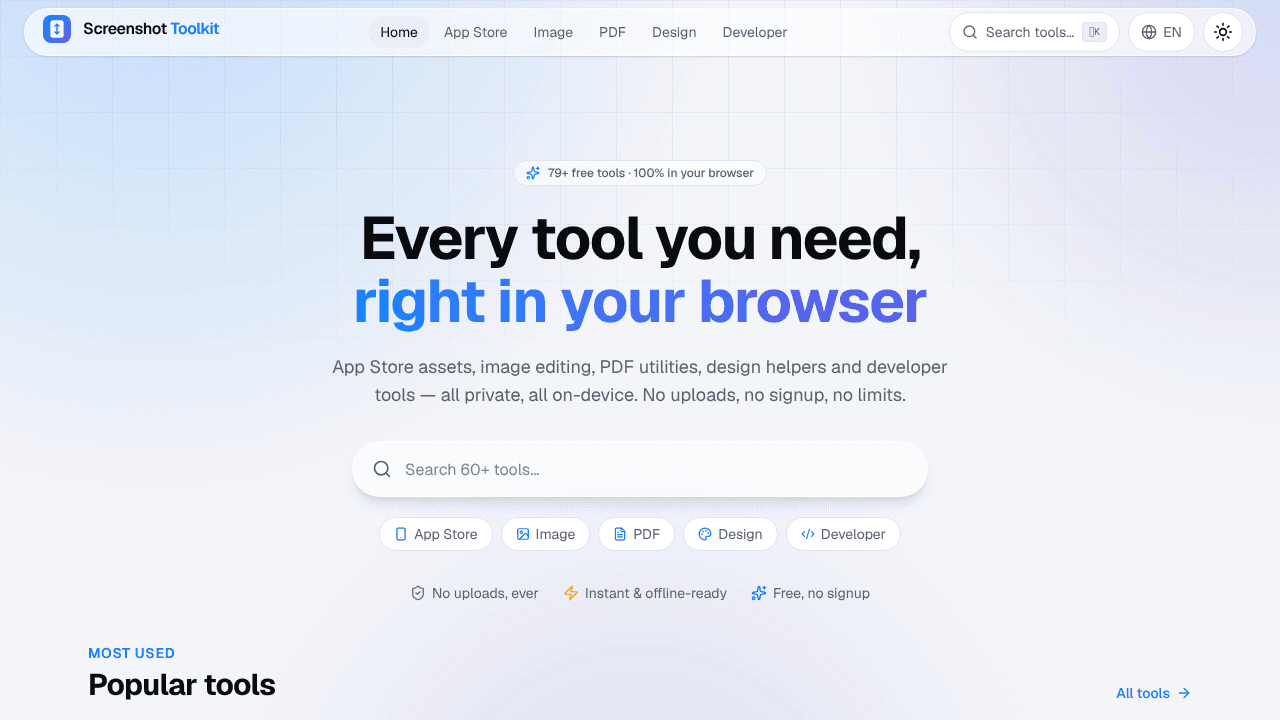 OneTool website screenshot