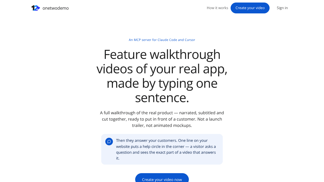 OneTwo Demo website screenshot