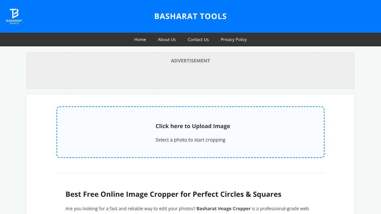 Online Circular Image Cropper website screenshot