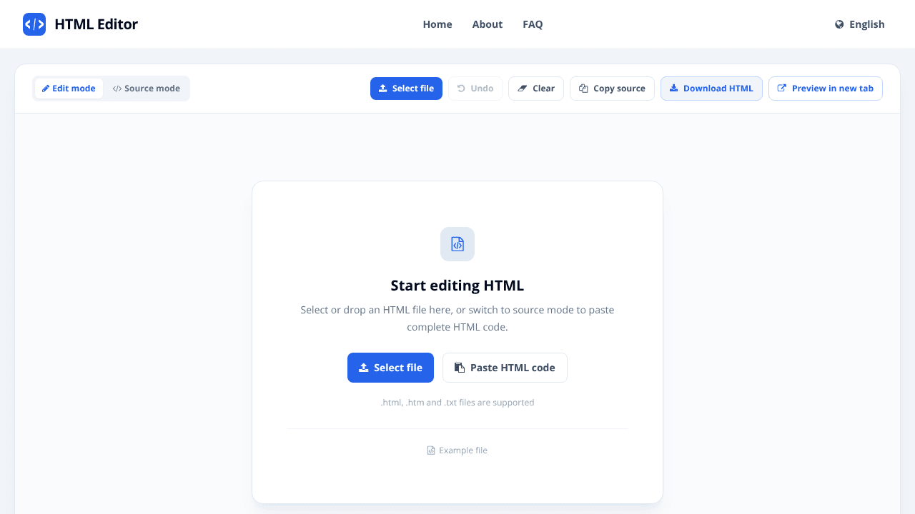 Online HTML Editor website screenshot
