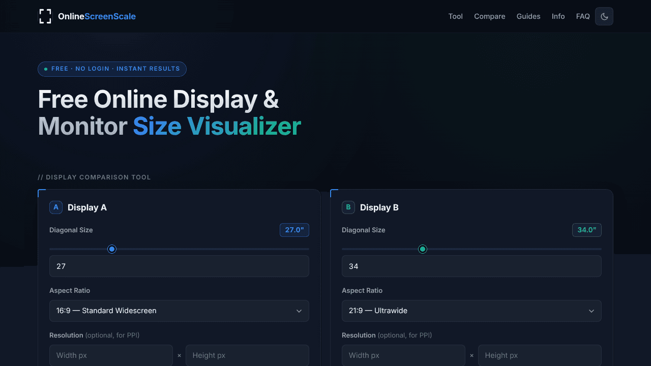 OnlineScreenScale website screenshot