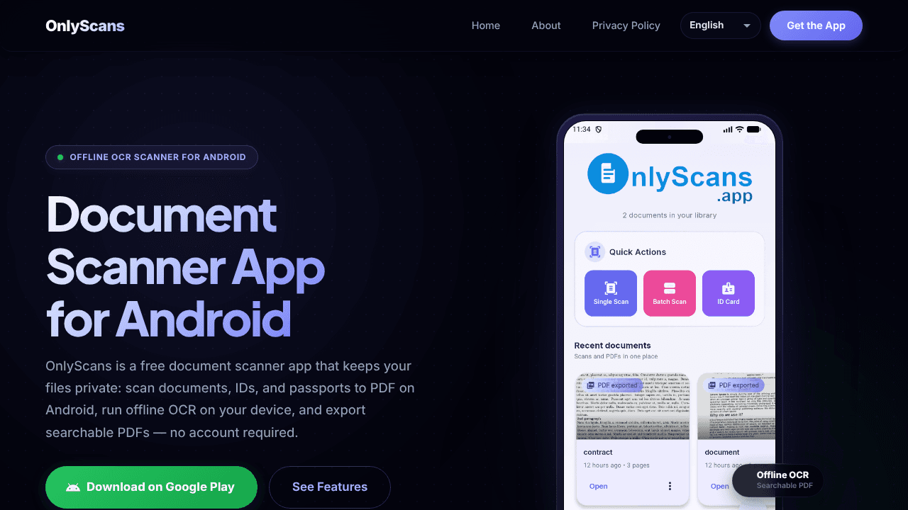 OnlyScans website screenshot