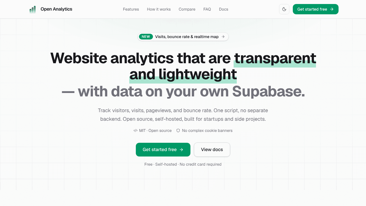 Open Analytics website screenshot