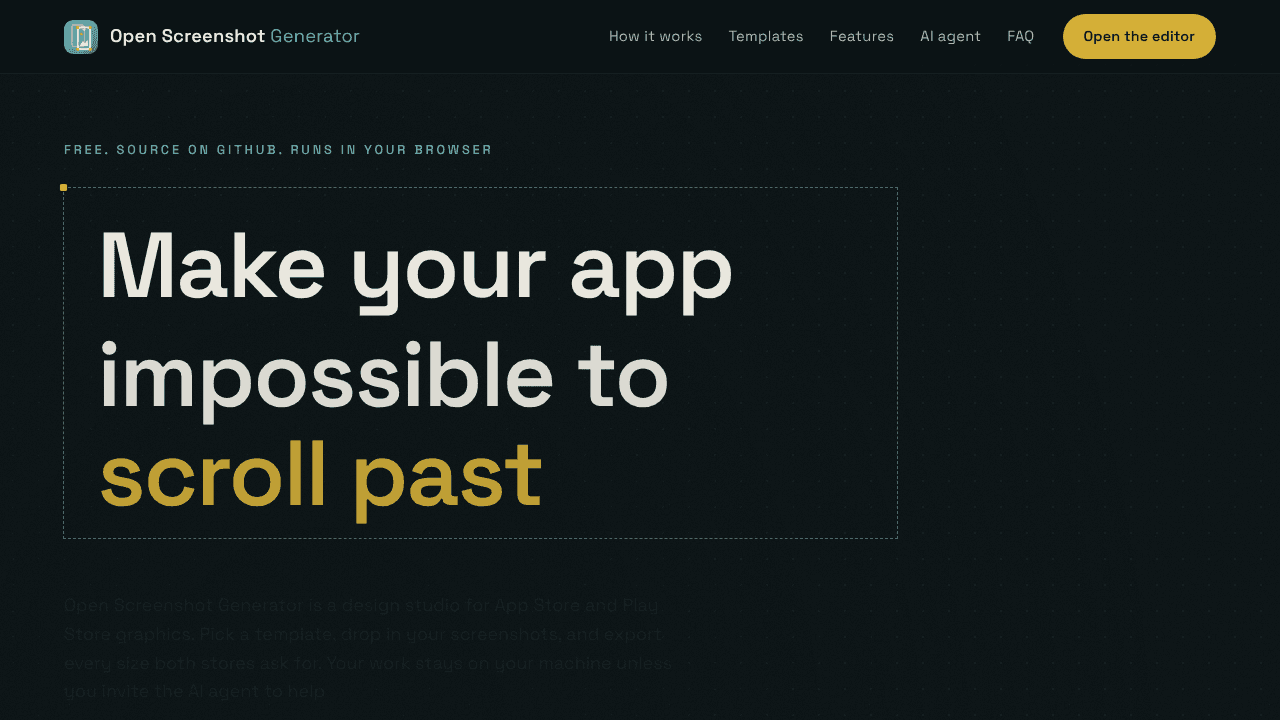 Open Screenshot Generator website screenshot