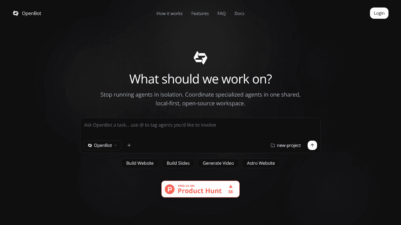 OpenBot website screenshot
