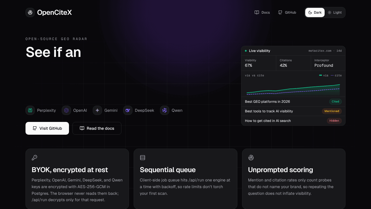 OpenCiteX website screenshot