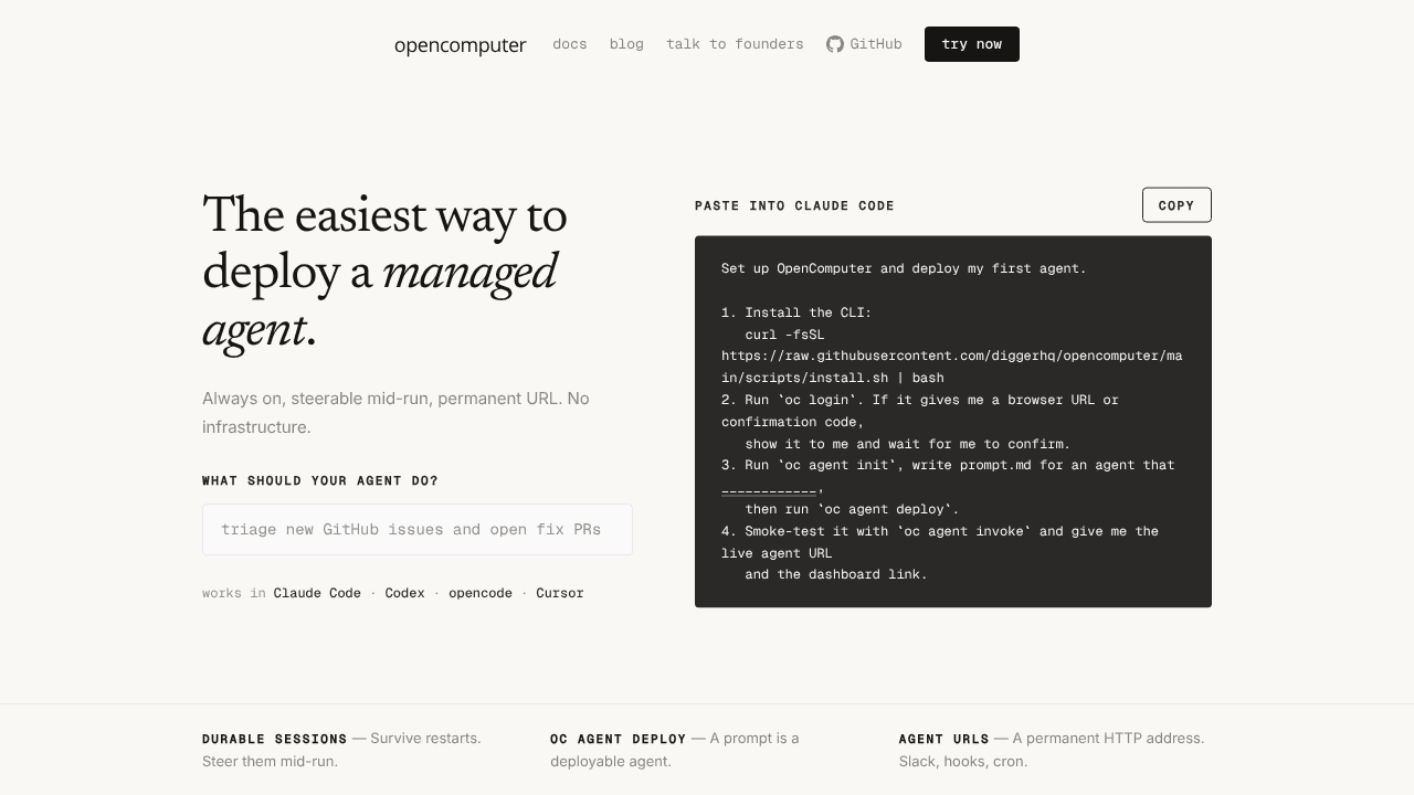OpenComputer website screenshot