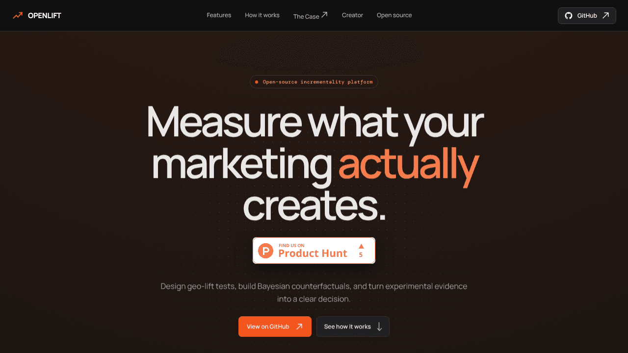Openlift website screenshot