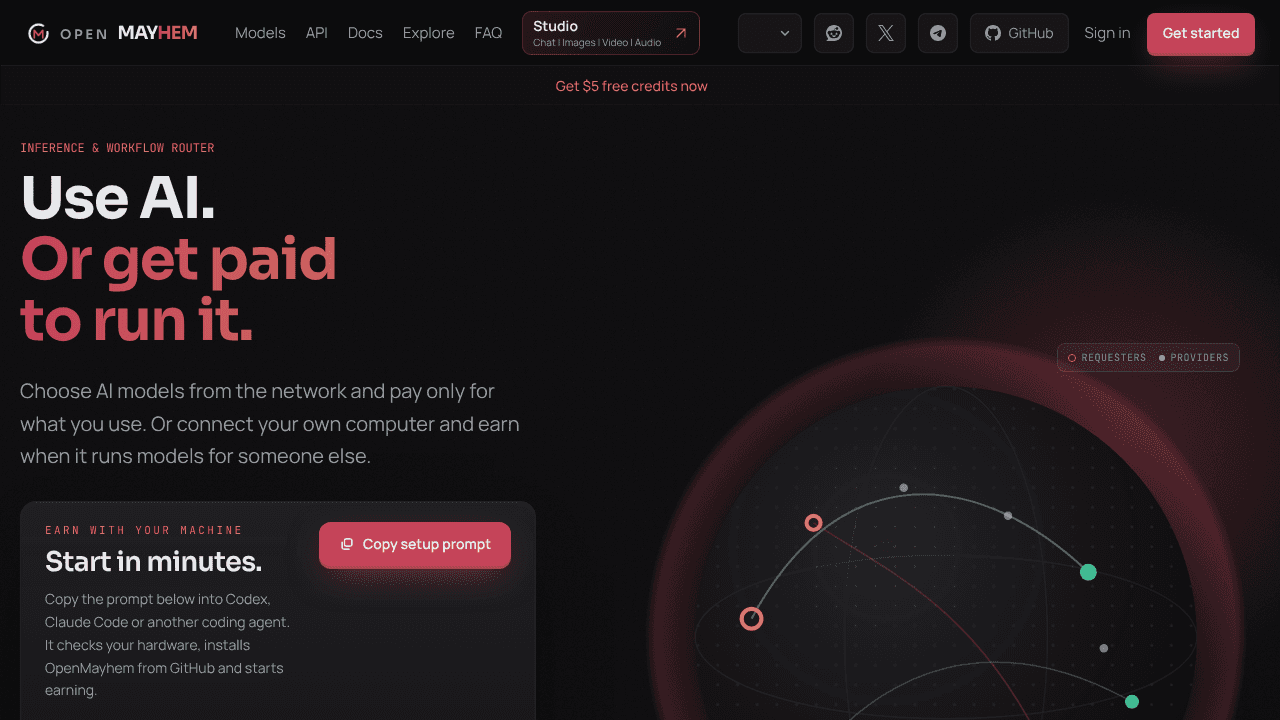 OpenMayhem website screenshot