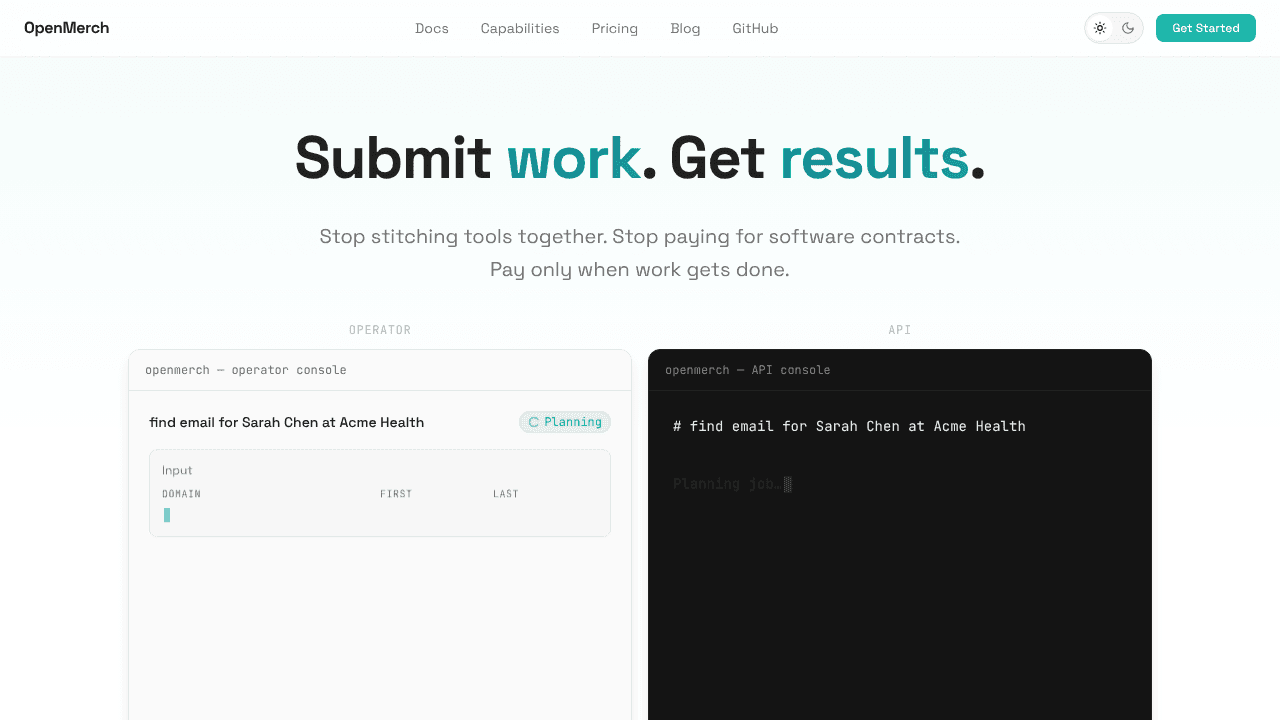 OpenMerch website screenshot