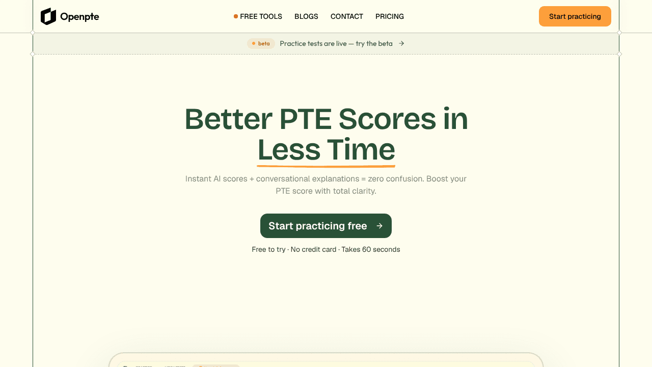 OpenPTE website screenshot