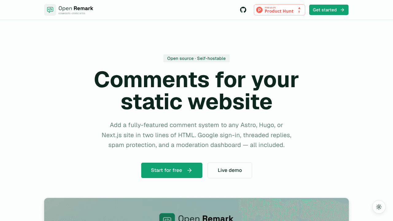 OpenRemark website screenshot