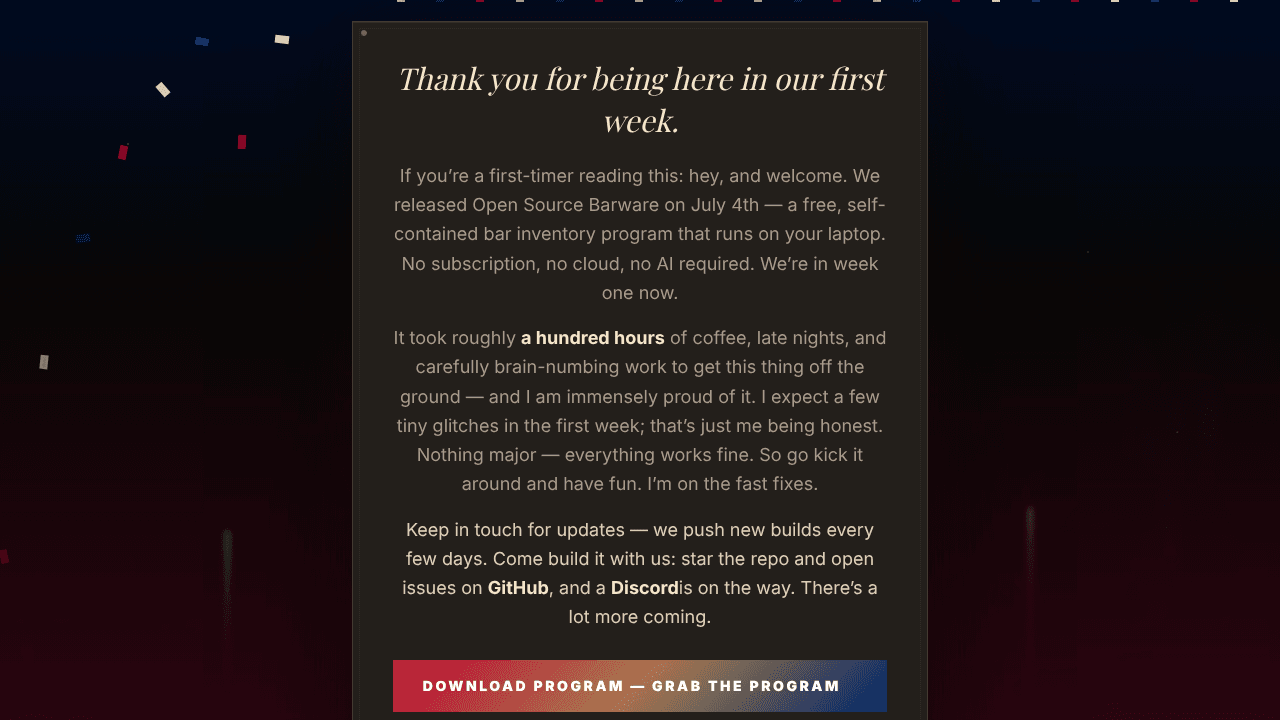 OpenSourceBarWare website screenshot