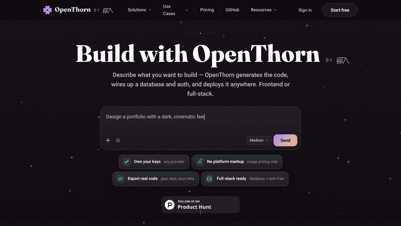 OpenThorn website screenshot