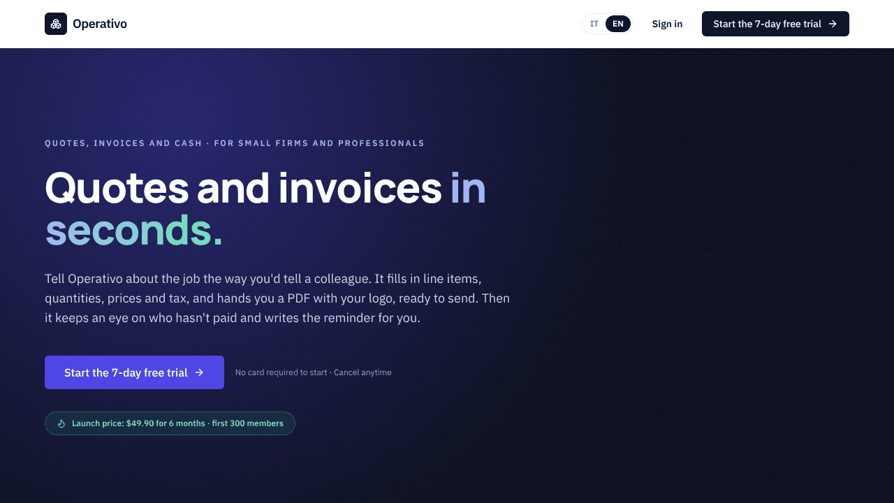 Operativo-AI website screenshot