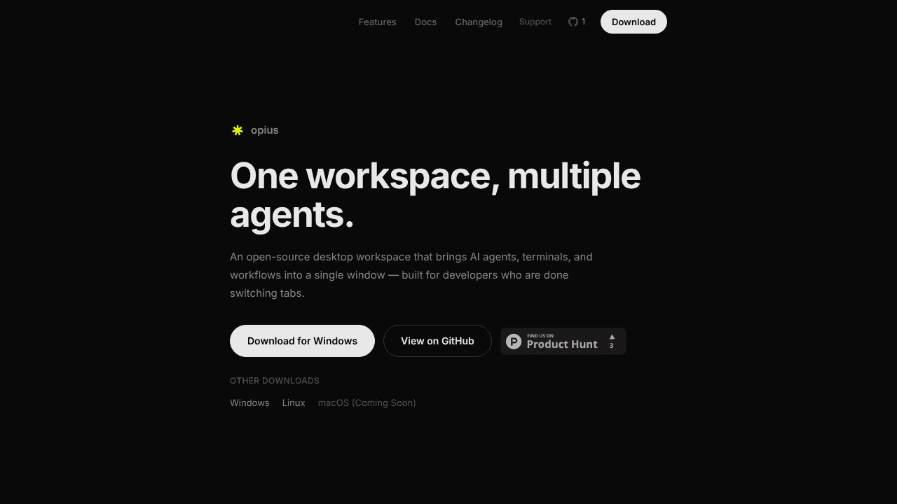 Opius website screenshot