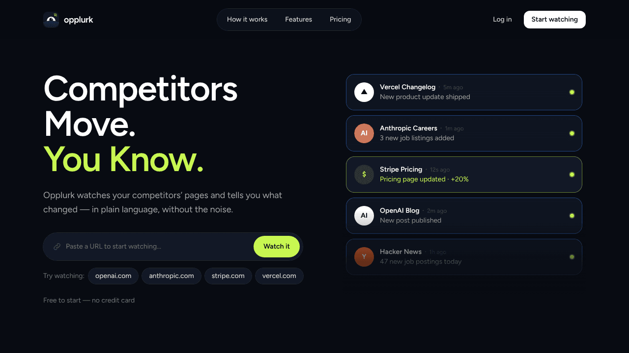 Opplurk website screenshot