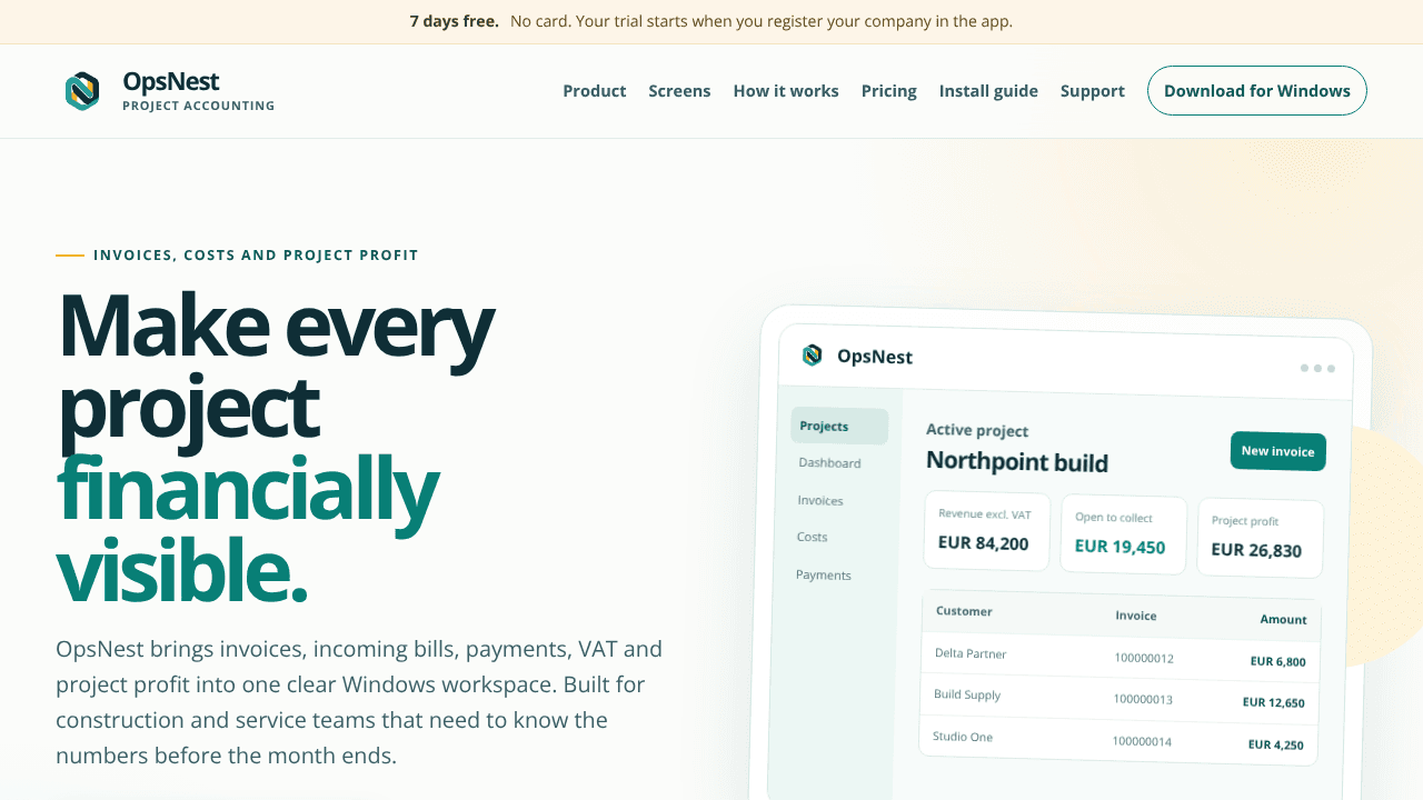 OpsNest website screenshot