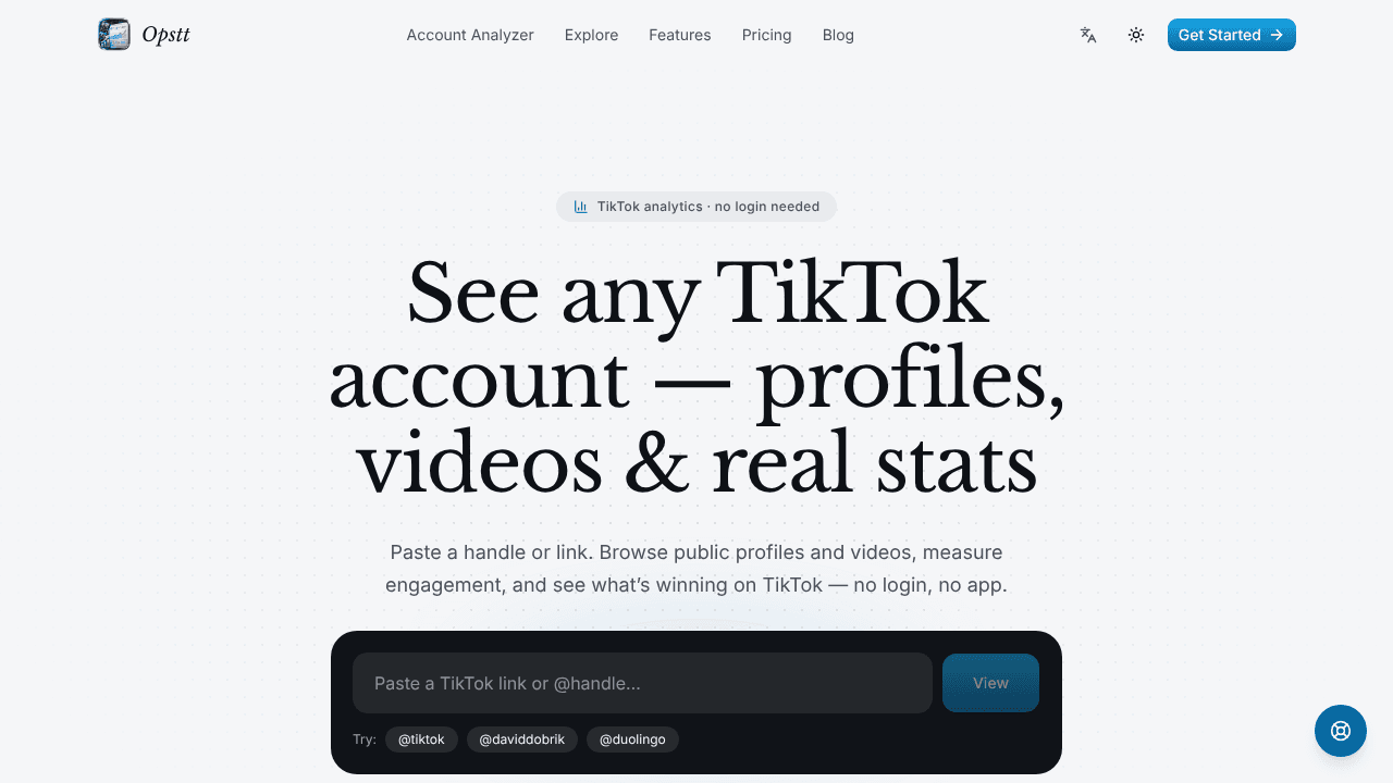 Opstt website screenshot