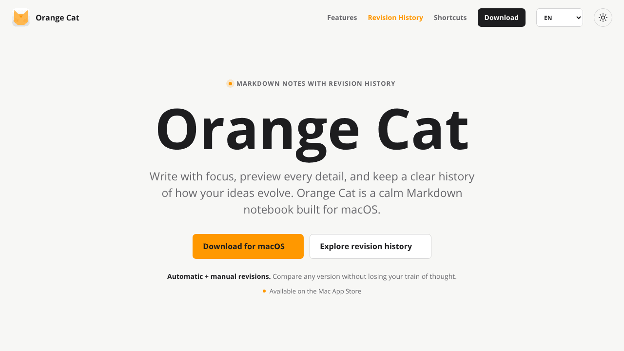 Orange Cat website screenshot