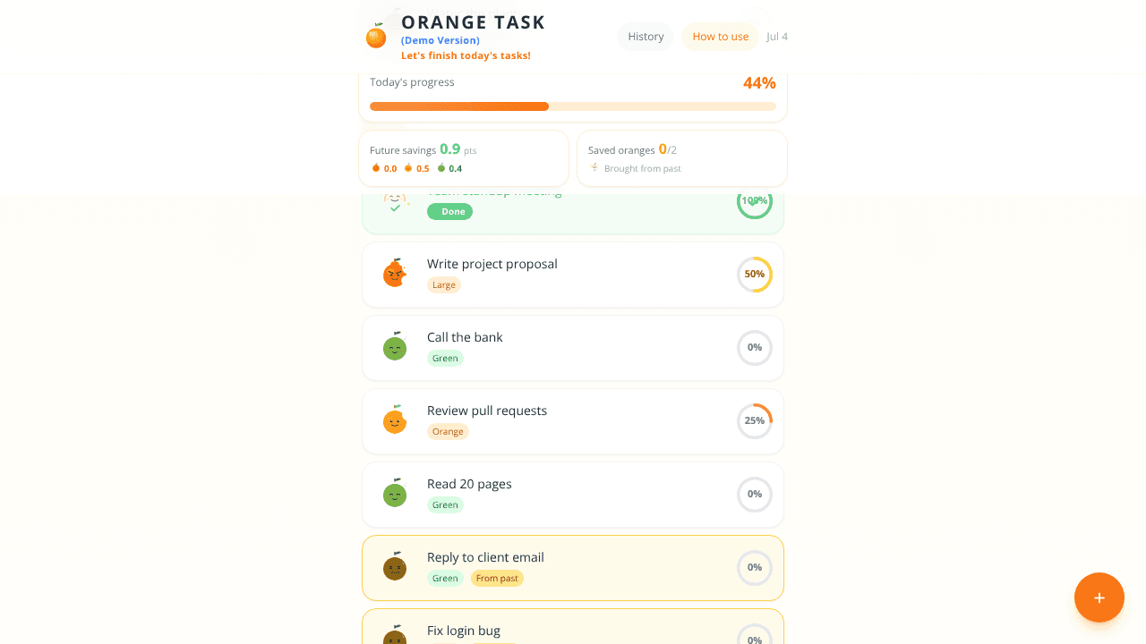 ORANGE TASK website screenshot
