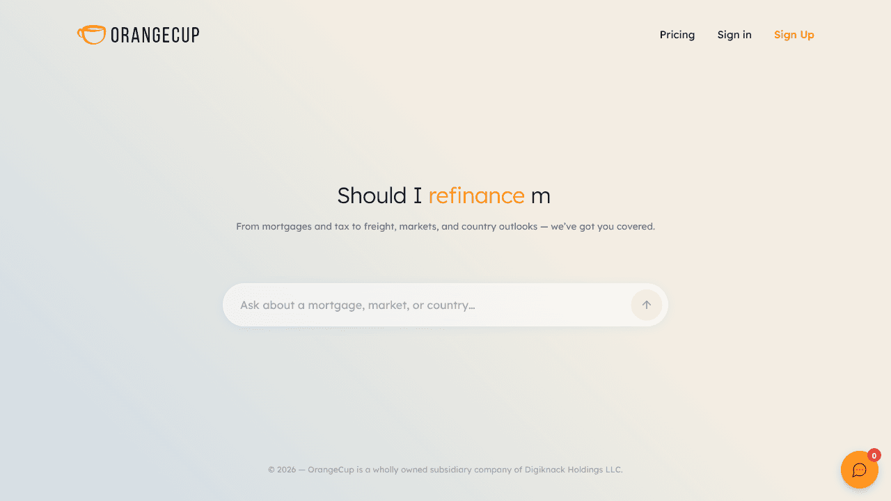 OrangeCup website screenshot