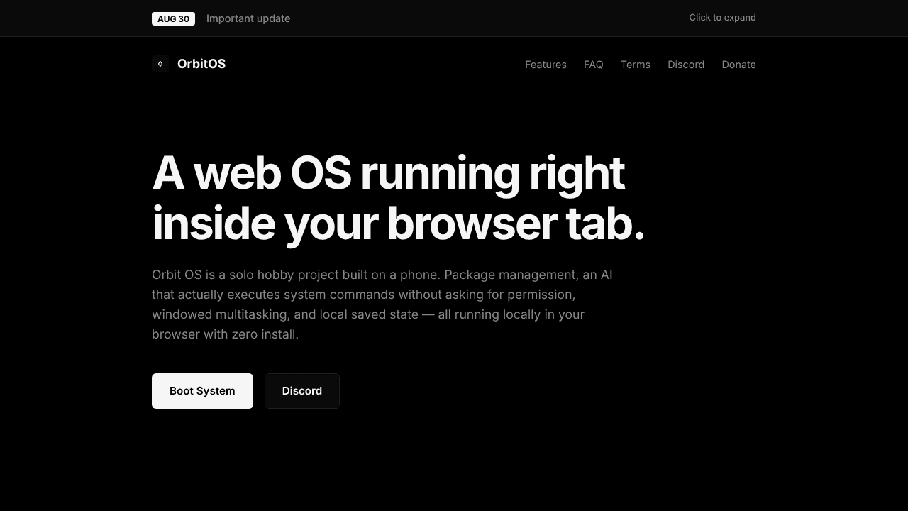 OrbitOS  website screenshot