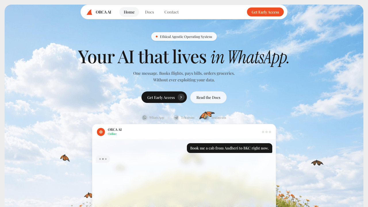 Orca AI website screenshot