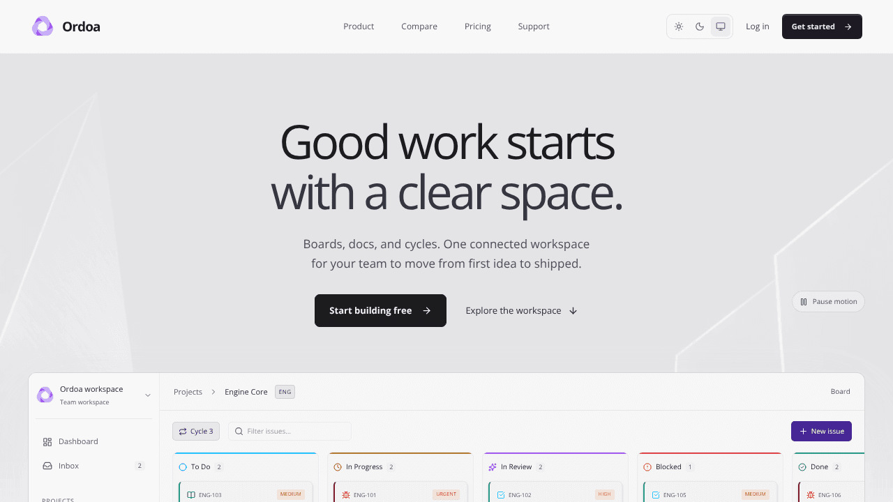 Ordoa website screenshot