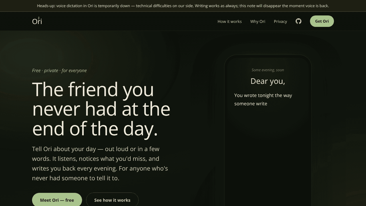 Ori website screenshot