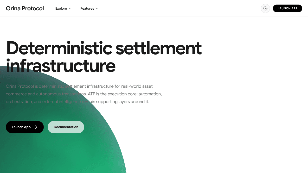 Orina Protocol website screenshot