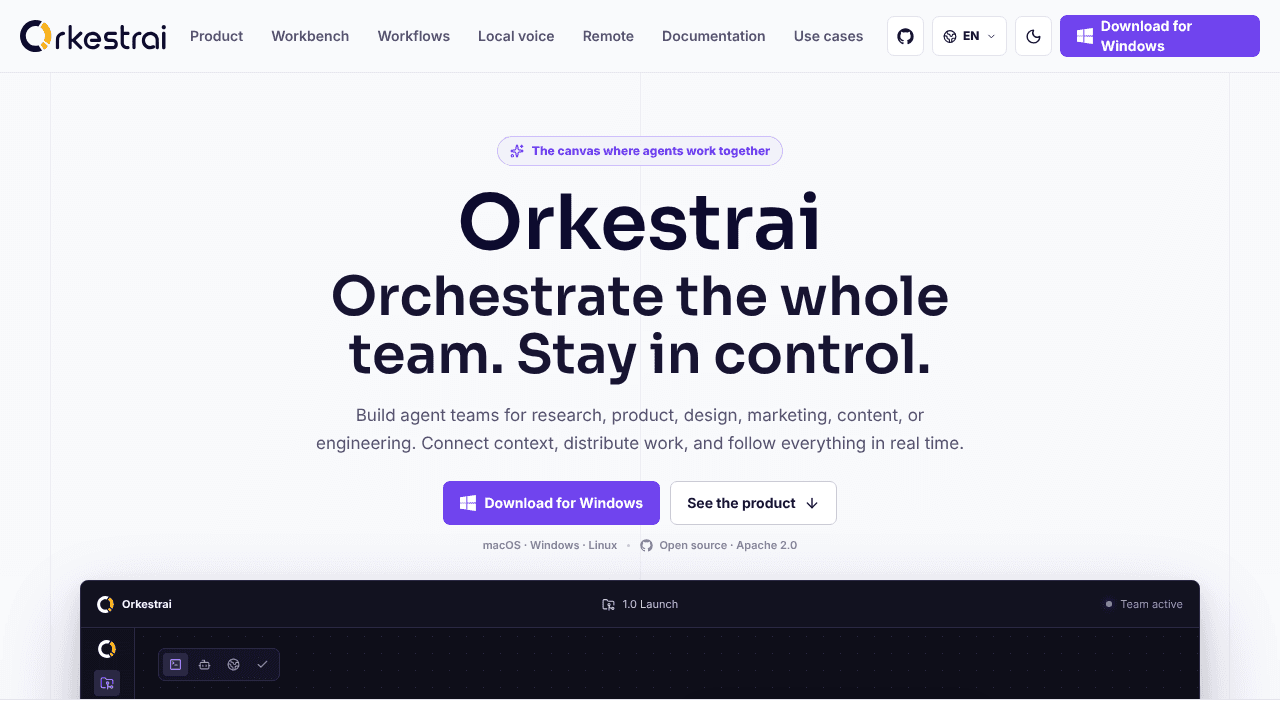 Orkestrai website screenshot