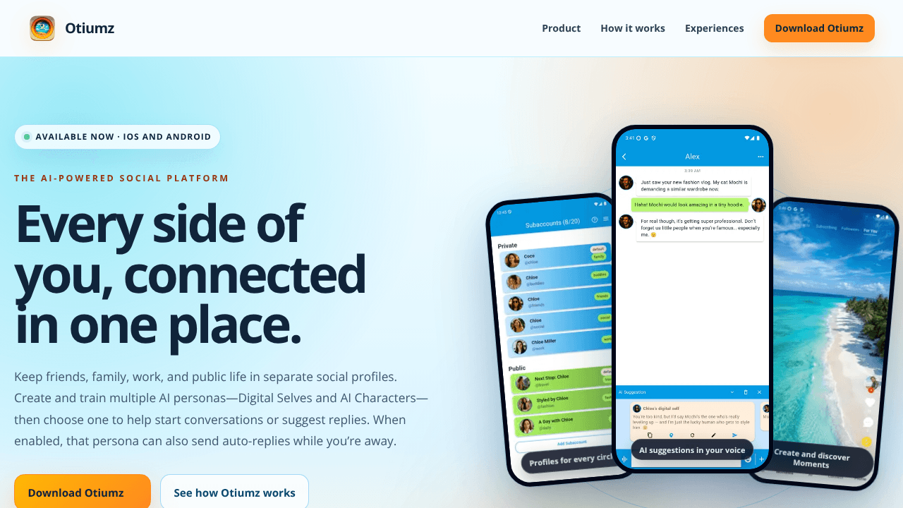 Otiumz website screenshot