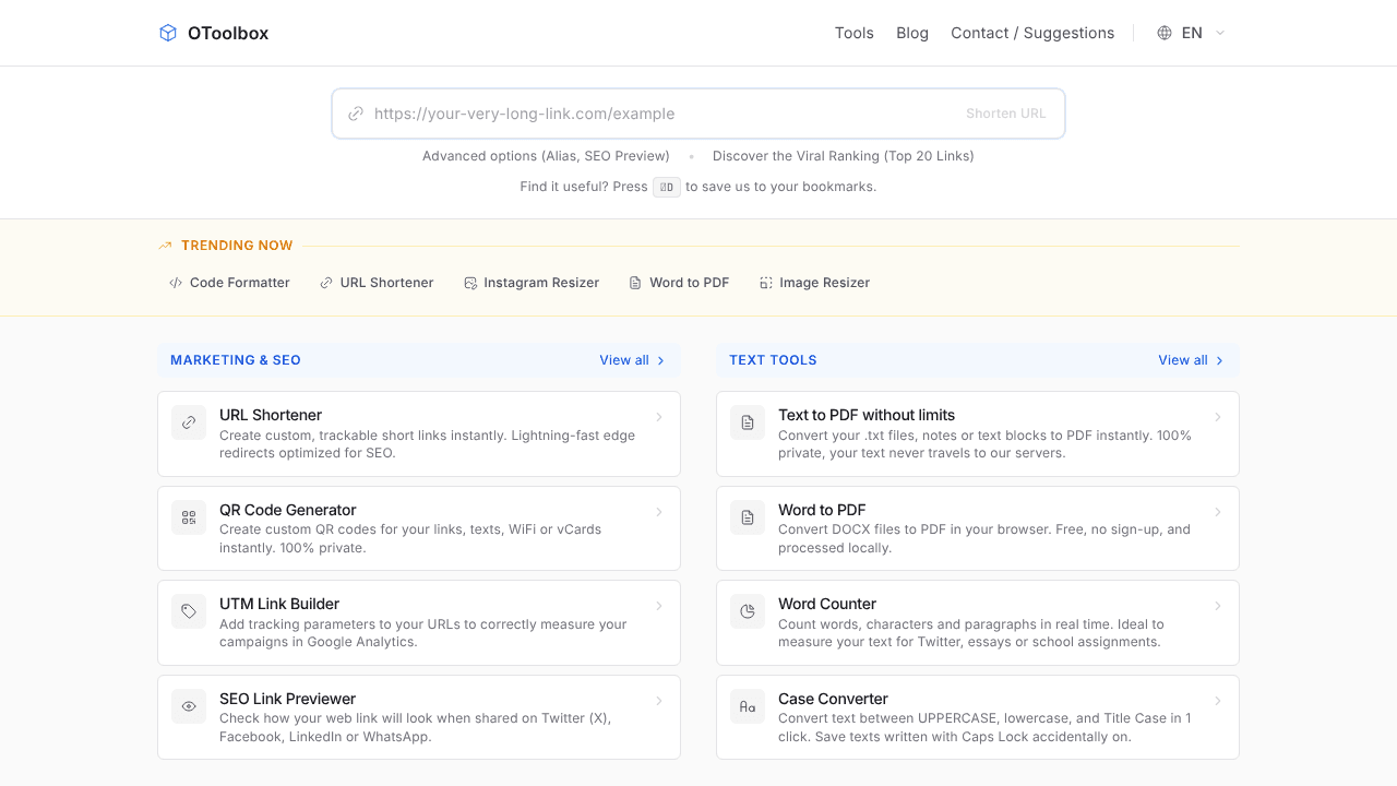 OToolbox website screenshot